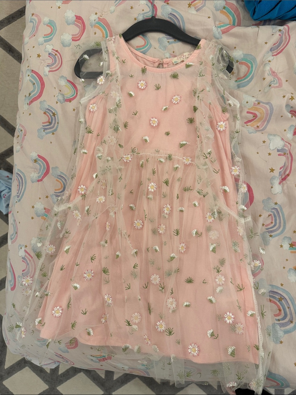 Truly Me Pink Floral Daisy Tulle Dress
